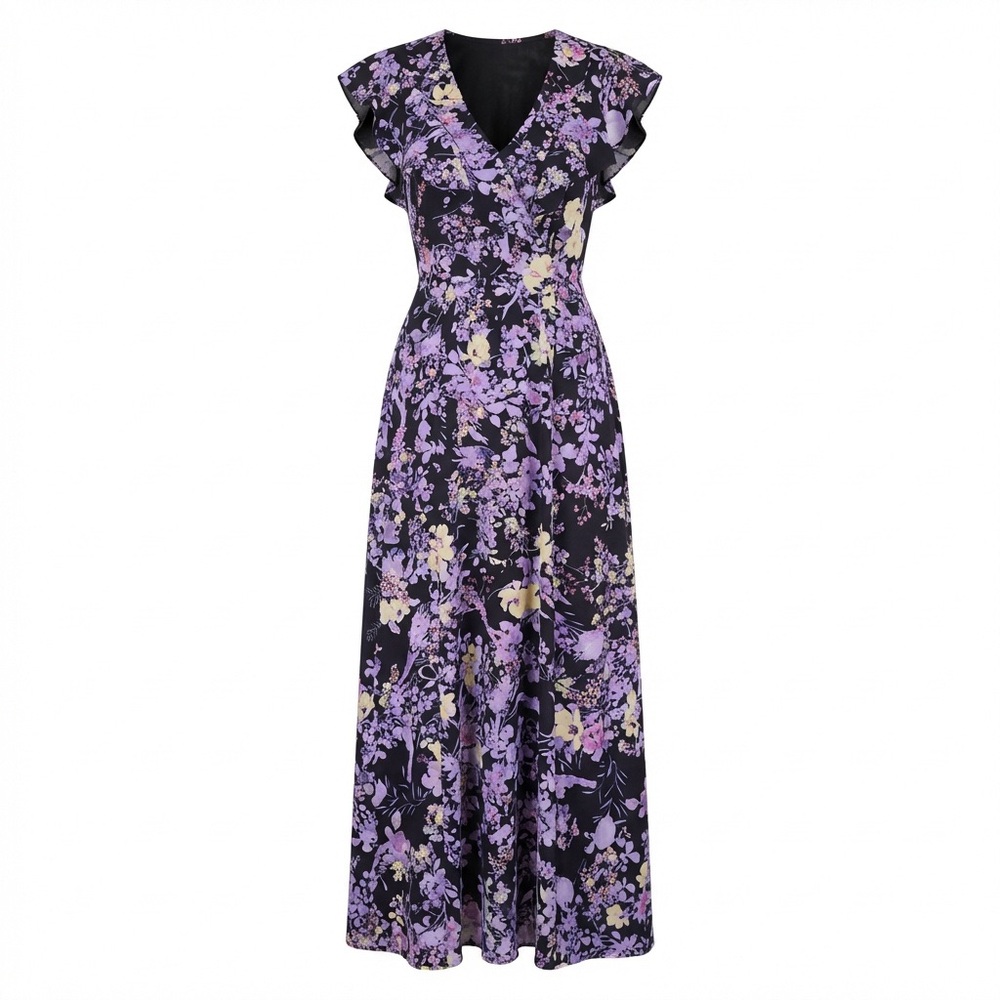 Area stars (Nordstrom) black floral maxi dress sz XS NWT
